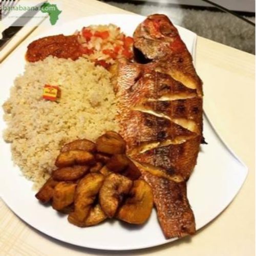 Attieke+poisson frit (moitié)